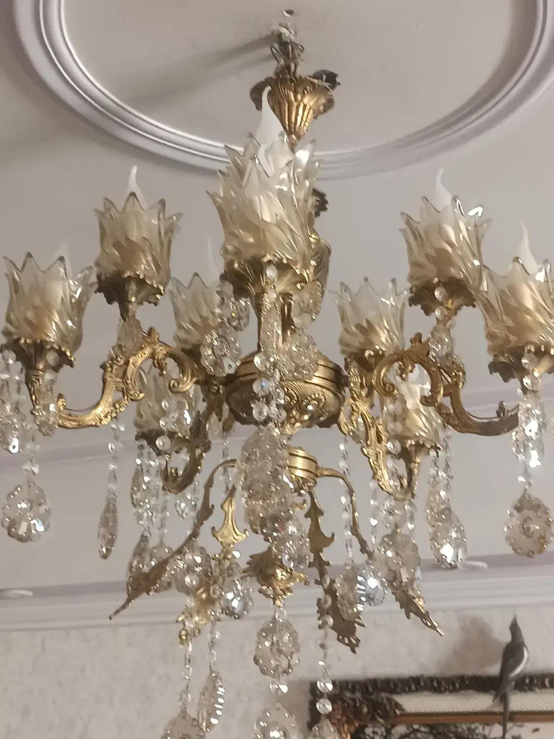 لوستر پنج شاخه ده شعله|لوستر و چراغ آویز|فردیس, شهرک راه آهن|دیوار