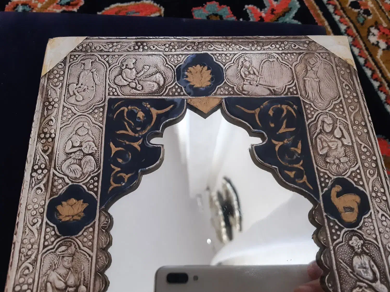 آینه نقره صفوی|جواهرات|کرمانشاه, |دیوار