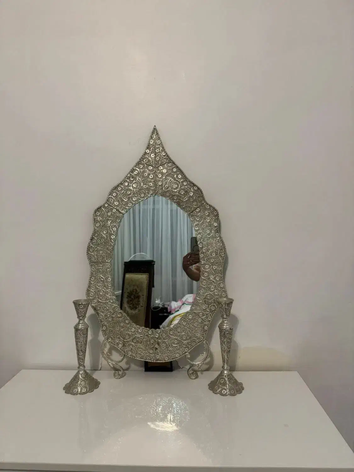 اینه و شمعدان ملیه رنگ ثابت|صنایع دستی و سایر لوازم تزئینی|تهران, سازمان برنامه شمالی|دیوار