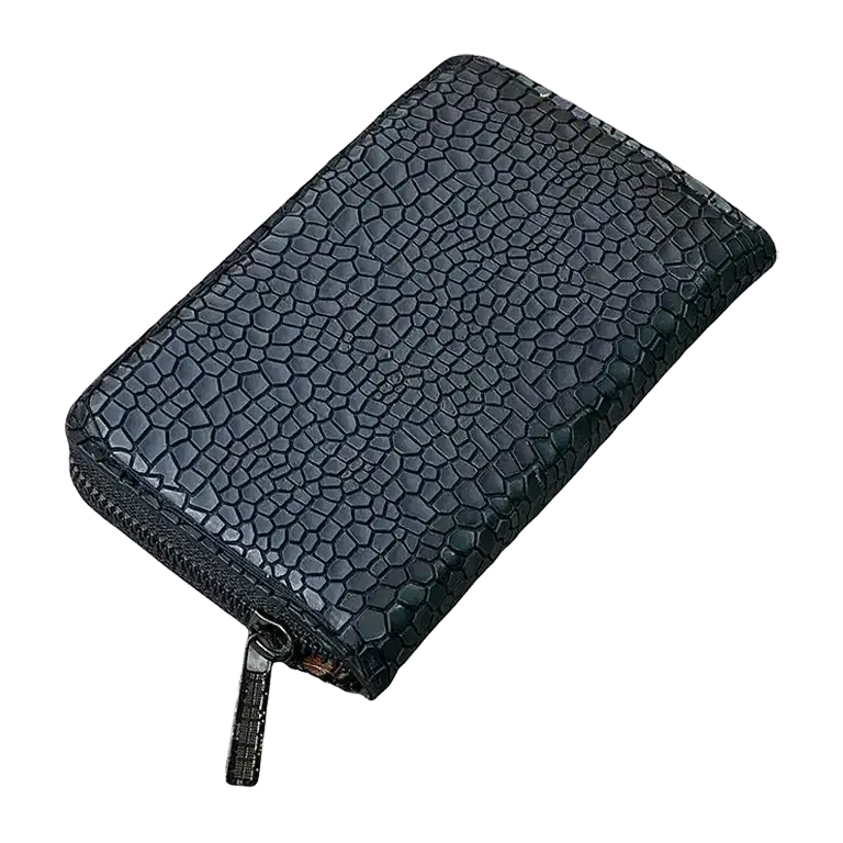 کیف پول مشکی با گل آبی کوچیک زیپی گمشده|اشیا|حمیدیا, |دیوار