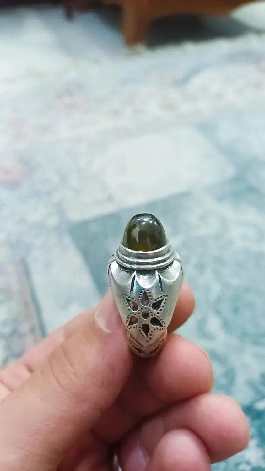 انگشتر نقره لعل زیتونی|جواهرات|گرگان, |دیوار