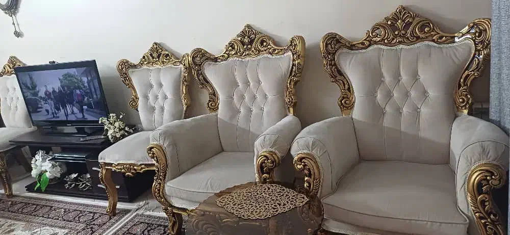 مبلمان استیل ۹نفره به همراه جلو مبلی|مبلمان خانگی و میز عسلی|تهران, مخصوص|دیوار