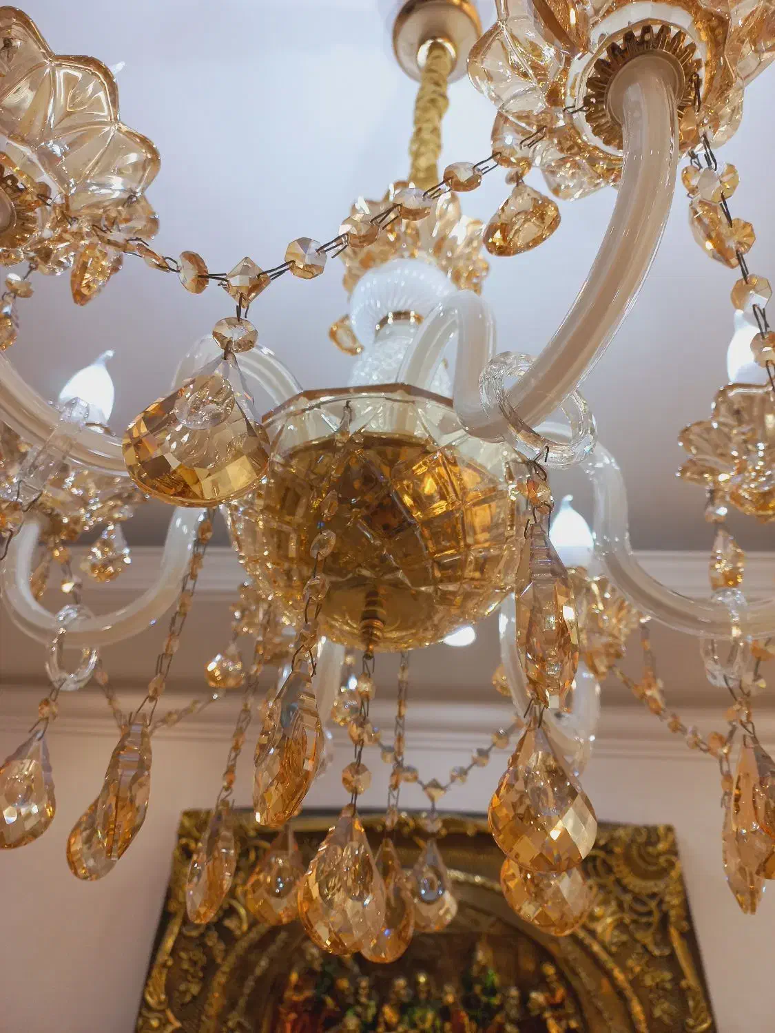 لوستر ۶ شاخه سالم  نو همراه لامپ کم مصرف همراه شید|لوستر و چراغ آویز|ورامین, شهرک ولیعصر|دیوار