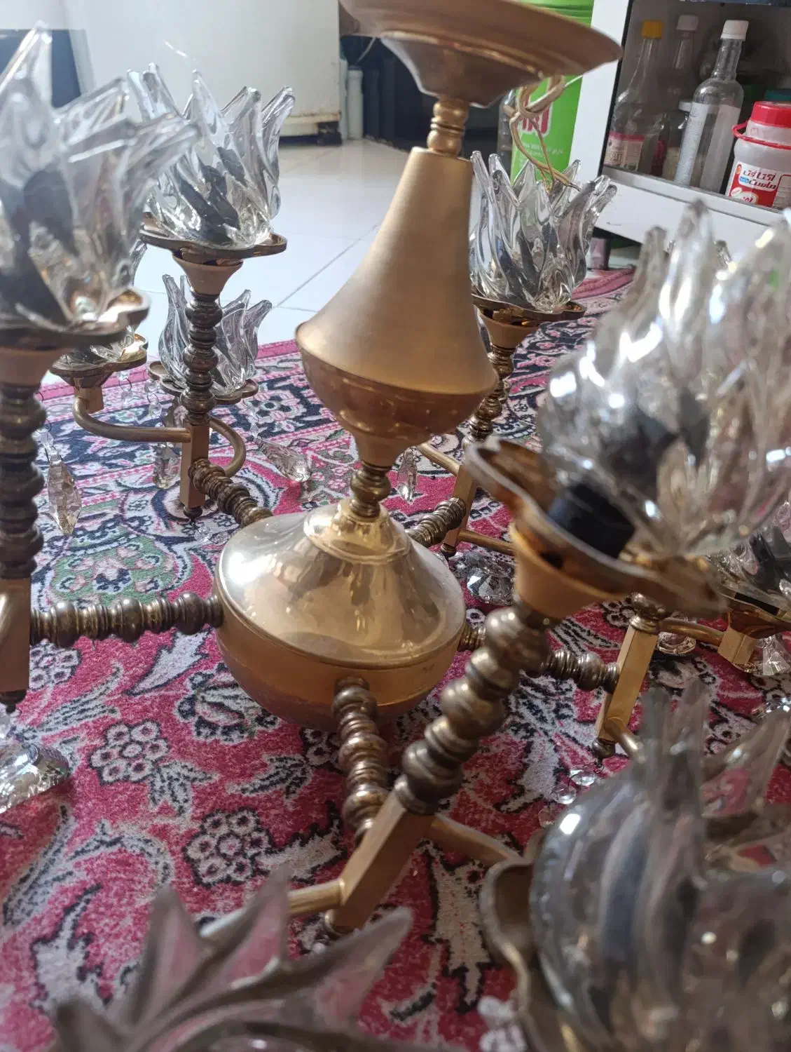 لوستر برنجی .در حد نو|لوستر و چراغ آویز|مشهد, توس (بلوار توس)|دیوار