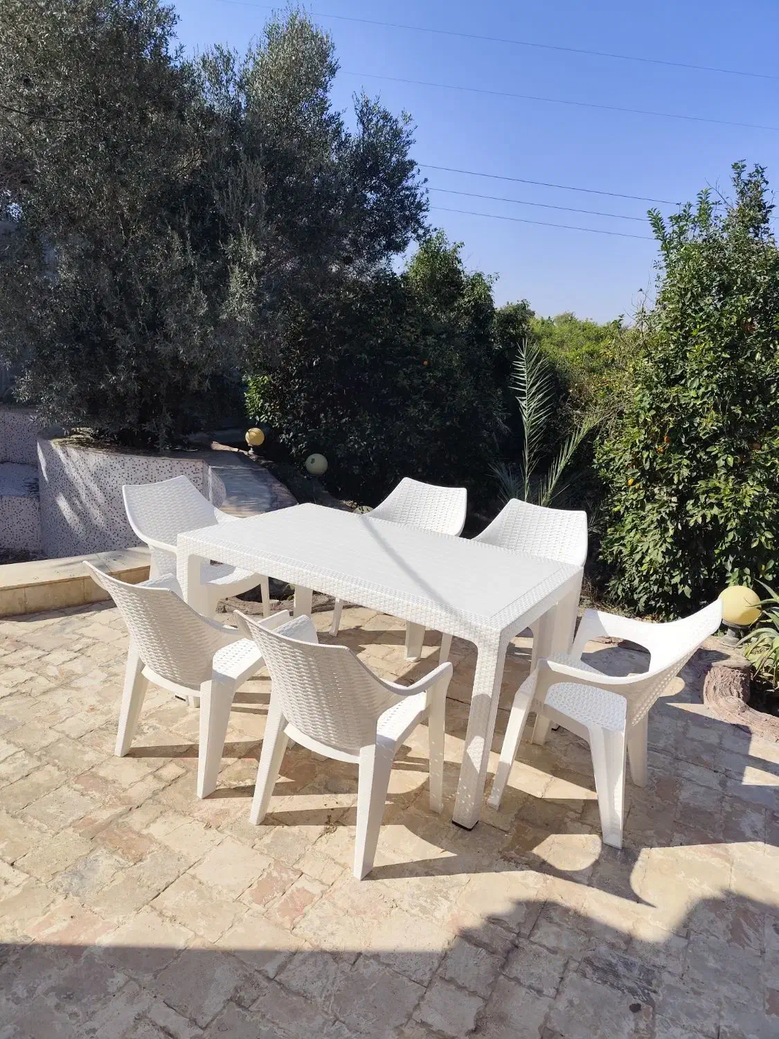 مبل میز و صندلی پلاستیکی حصیر بافت رستوران باغی|کافیشاپ و رستوران|دزفول, |دیوار