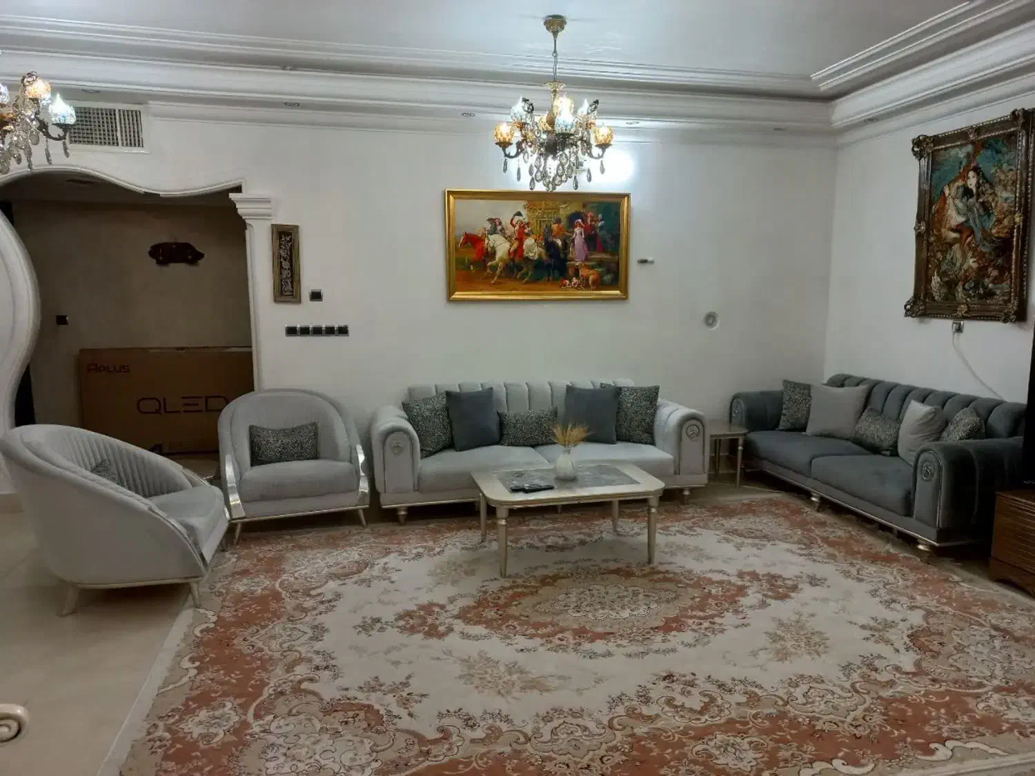مبلمان ۸نفره بامیزوسط وعسلی شیک و زیبا عالی|مبلمان خانگی و میز عسلی|شاهرود, |دیوار