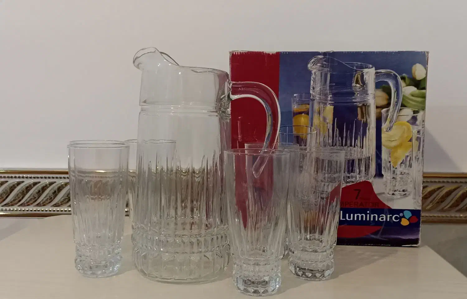 پارچ و لیوان نو و استفاده نشده فرانسه|ظروف سرو و پذیرایی|تبریز, |دیوار