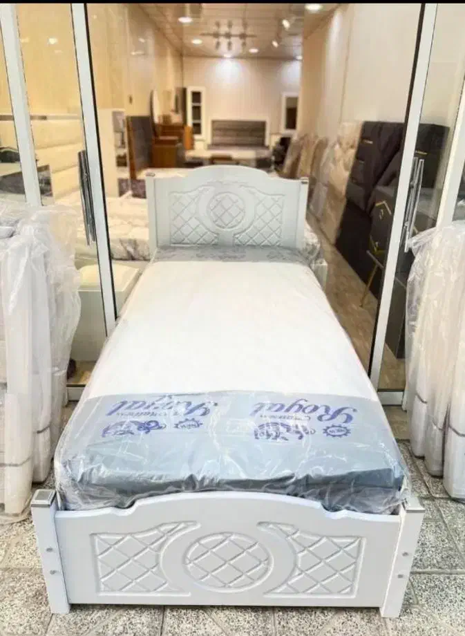 انواع تخت یکنفره ام دی اف نو تشک(صنایع چوبی ماهان)|تخت و سرویس خواب|سمنان, |دیوار