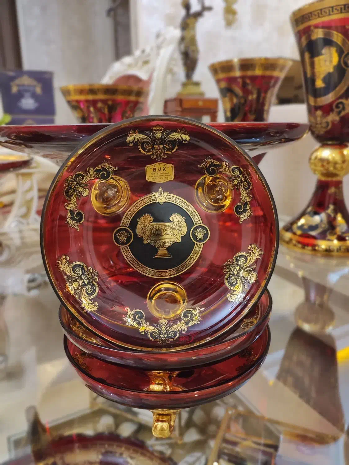 کریستال دکوری دوپوست اناری ورساچه نو جهیزیه|صنایع دستی و سایر لوازم تزئینی|تهران, پونک|دیوار