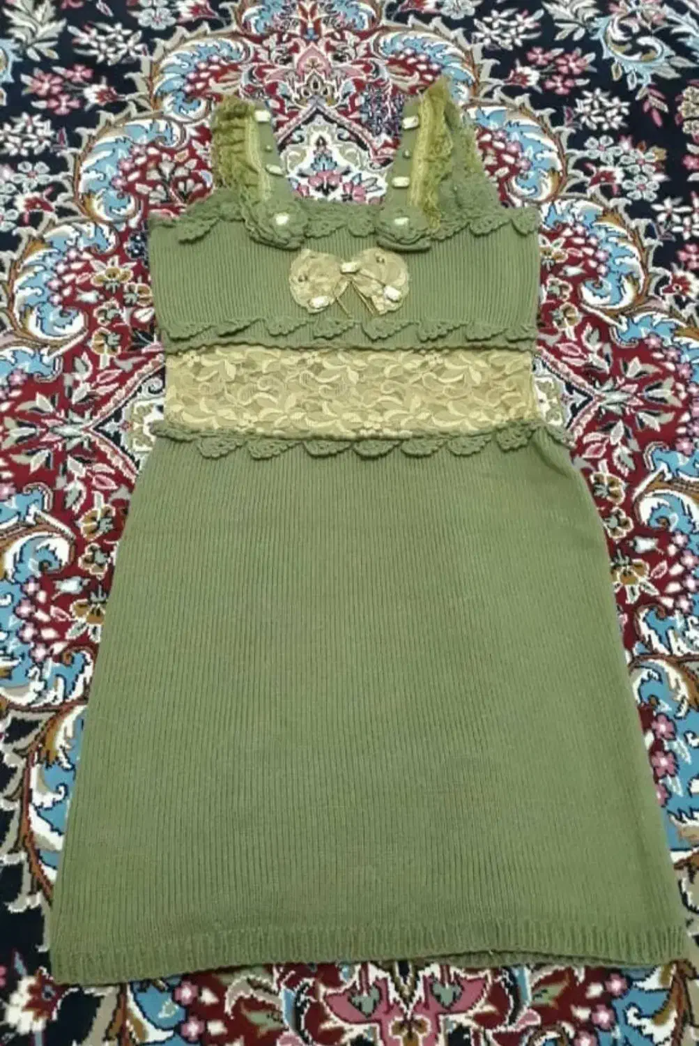 سارافون دست بافت ، کاموایی یشمی|لباس|زنجان, |دیوار