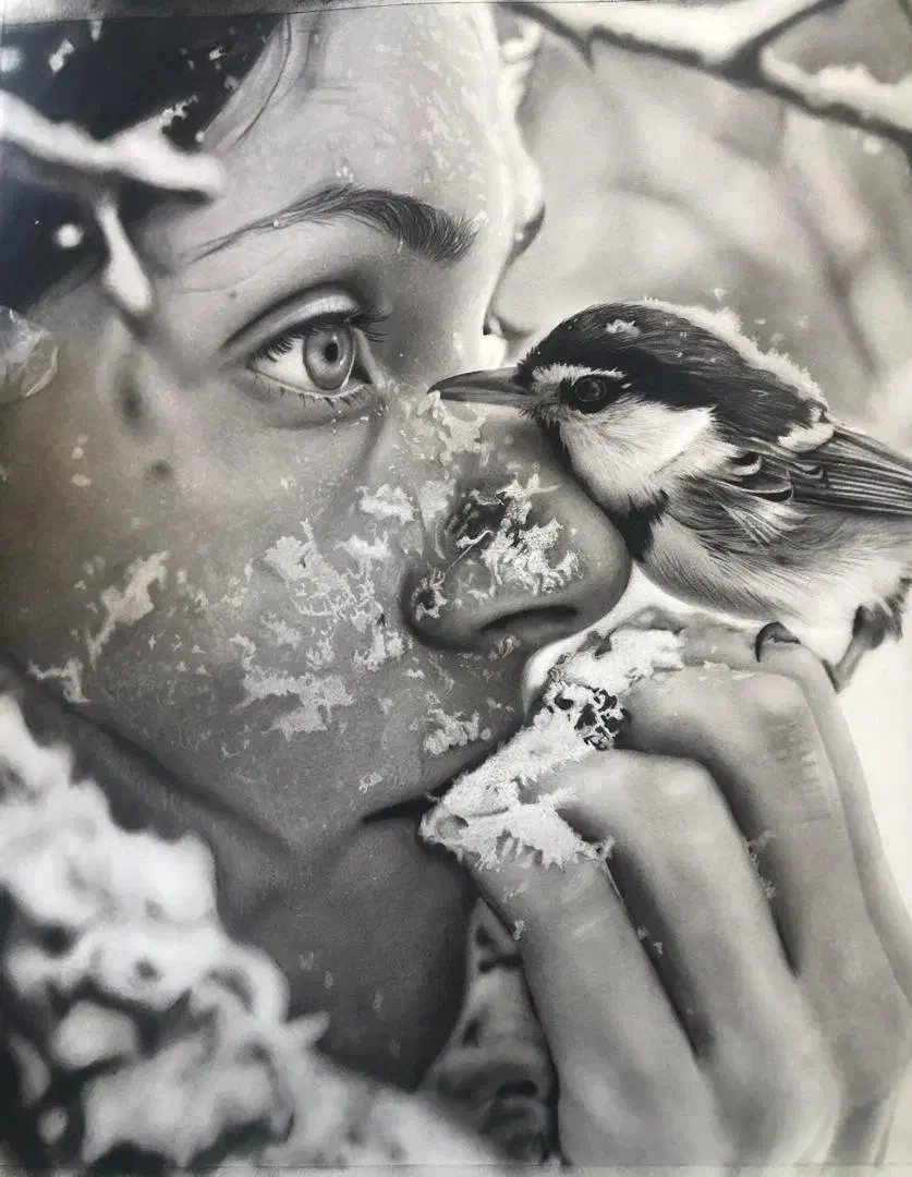 نقاشی سیاهقلم|خدمات پیشه و مهارت|رشت, سعدی (تختی)|دیوار