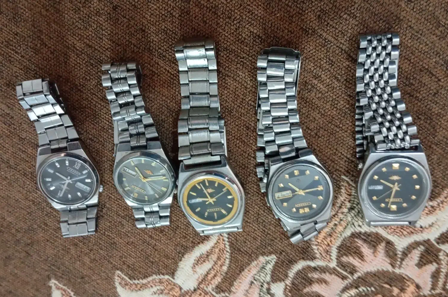 پنج ساعت سیتیزن اتومات ژاپنی|ساعت|مشهد, طلاب|دیوار