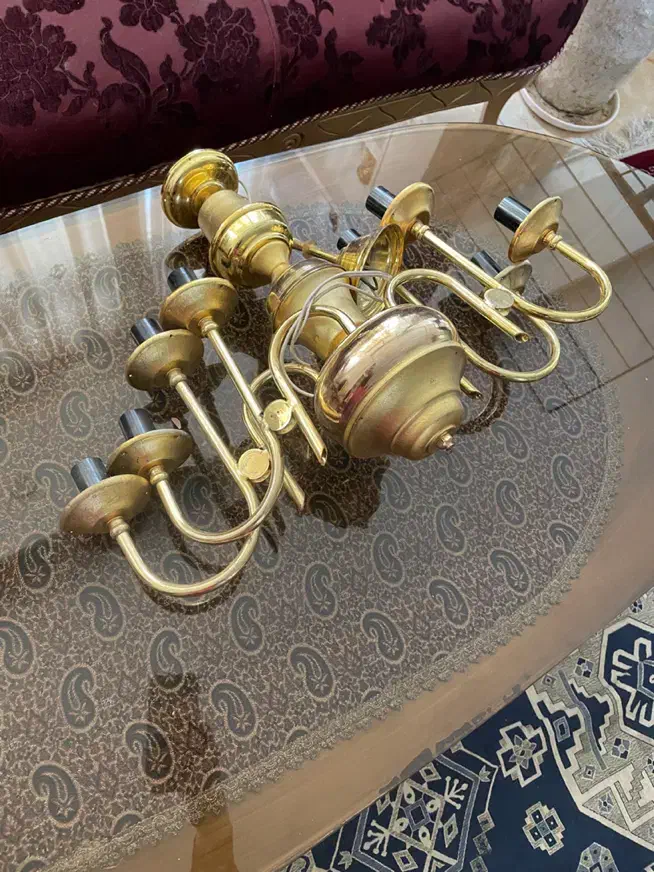 لوستر ابکاری طلا کاملا سالم|لوستر و چراغ آویز|اصفهان, آبشار|دیوار