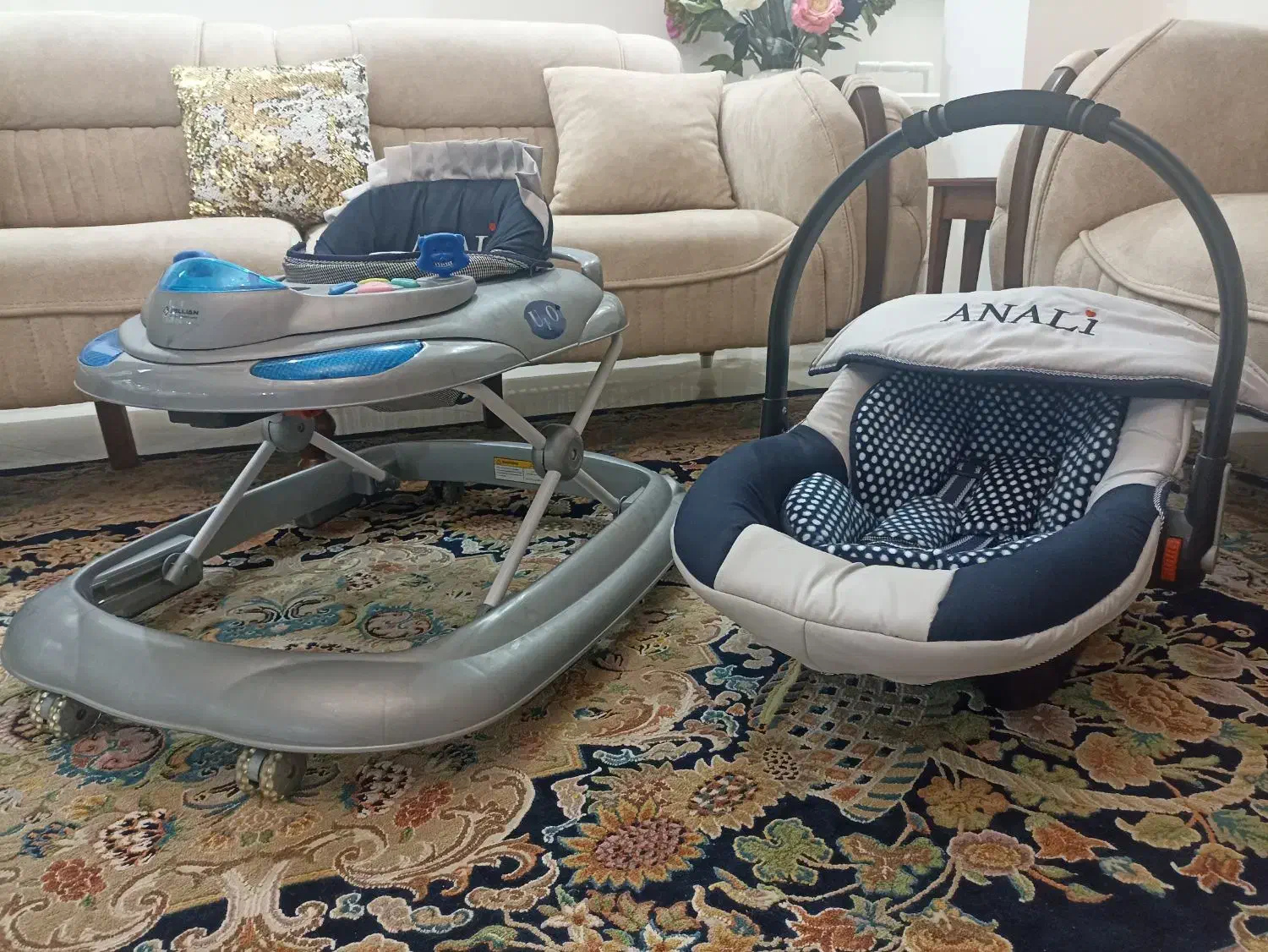 فروش ست کالسکه کریر روروئک و صندلی غذا خوری کودک|کالسکه و لوازم جانبی|خرمآباد, |دیوار