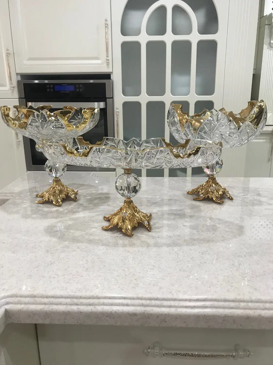 ظروف پذیرایی کریستال چک پایه برنز|صنایع دستی و سایر لوازم تزئینی|کرج, فاز ۳ مهرشهر|دیوار