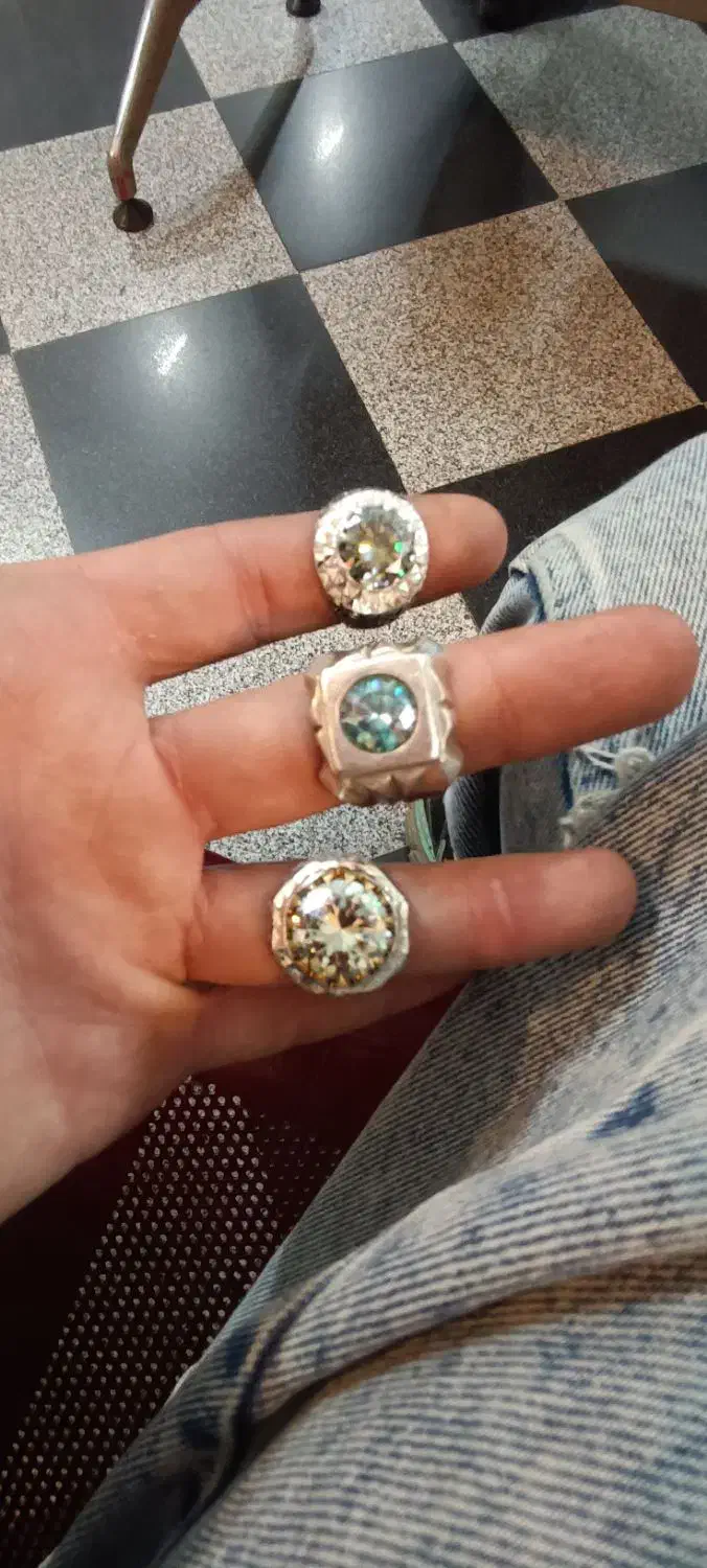 سه تا انگشتر موزنایت الماس روسی گرمی یکی 250|جواهرات|میانه, |دیوار