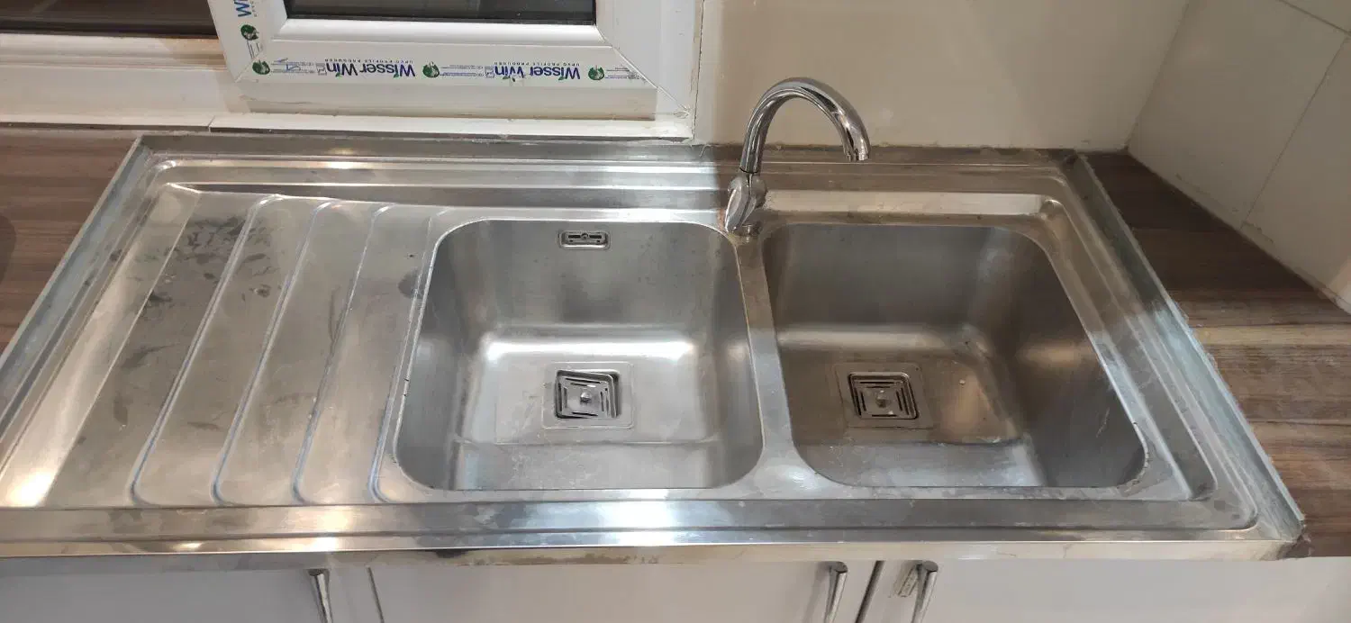 کابینت MDF نو + هود و سینک استیل (فقط نصب شده)|مصالح و تجهیزات ساختمان|قائمشهر, |دیوار