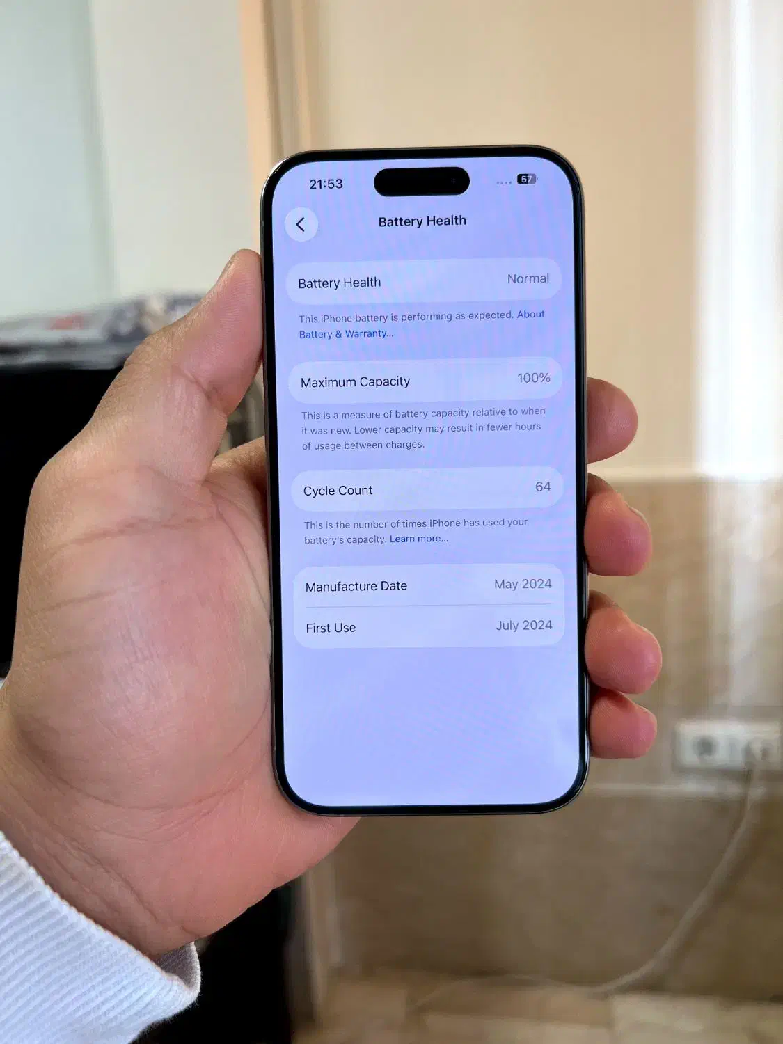 iphone 15 pro 256 پلمپ باتری ۱۰۰|موبایل|سنندج, |دیوار