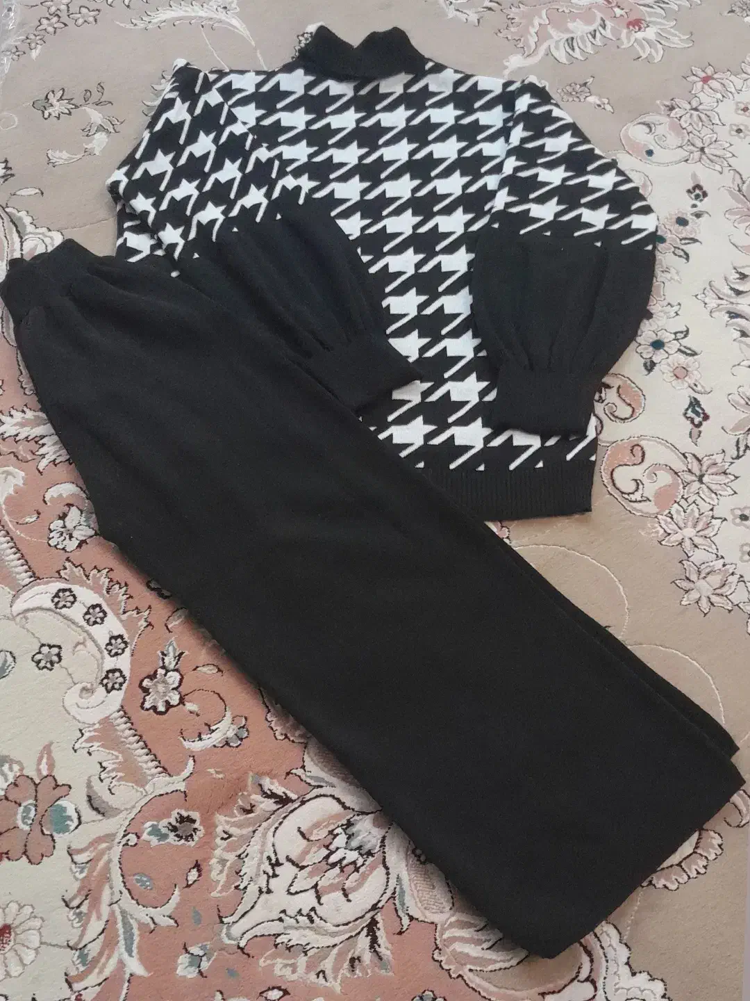 ست بافت و شلوار مشکی|لباس|اردبیل, |دیوار