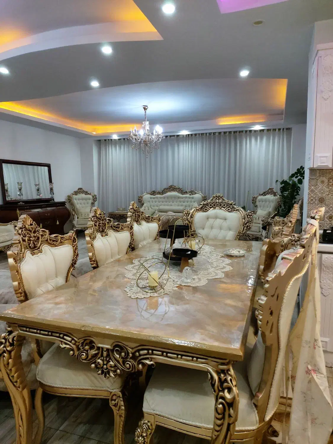 مبلمان استیل چوب گردو منبت ها کار دست|مبلمان خانگی و میز عسلی|گرمدره, |دیوار