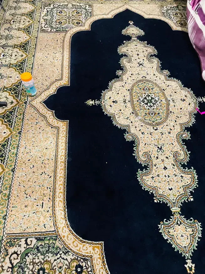 فرش ۱۲متری در حد نو رنگ سورمه ای|فرش|شیراز, شهرک والفجر|دیوار