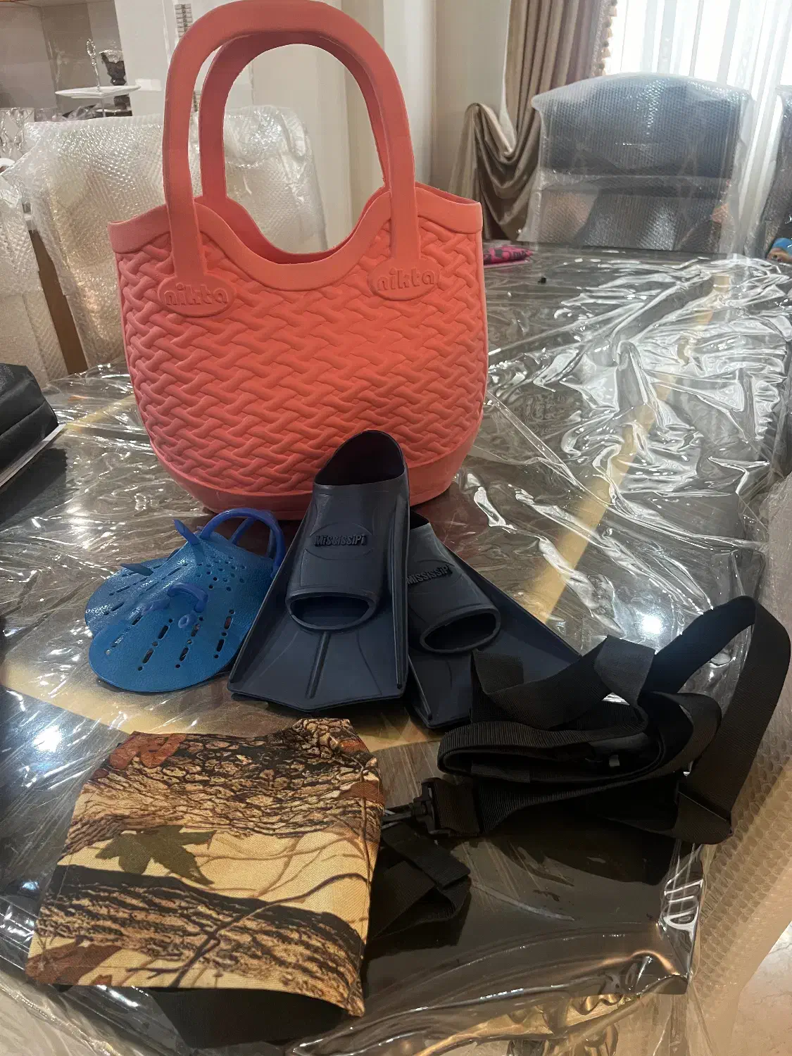 لوازم شنا (فین چتر غواصی و پدل دست با تخفیف|غواصی و ورزش‌های آبی|تهران, دهکده المپیک|دیوار