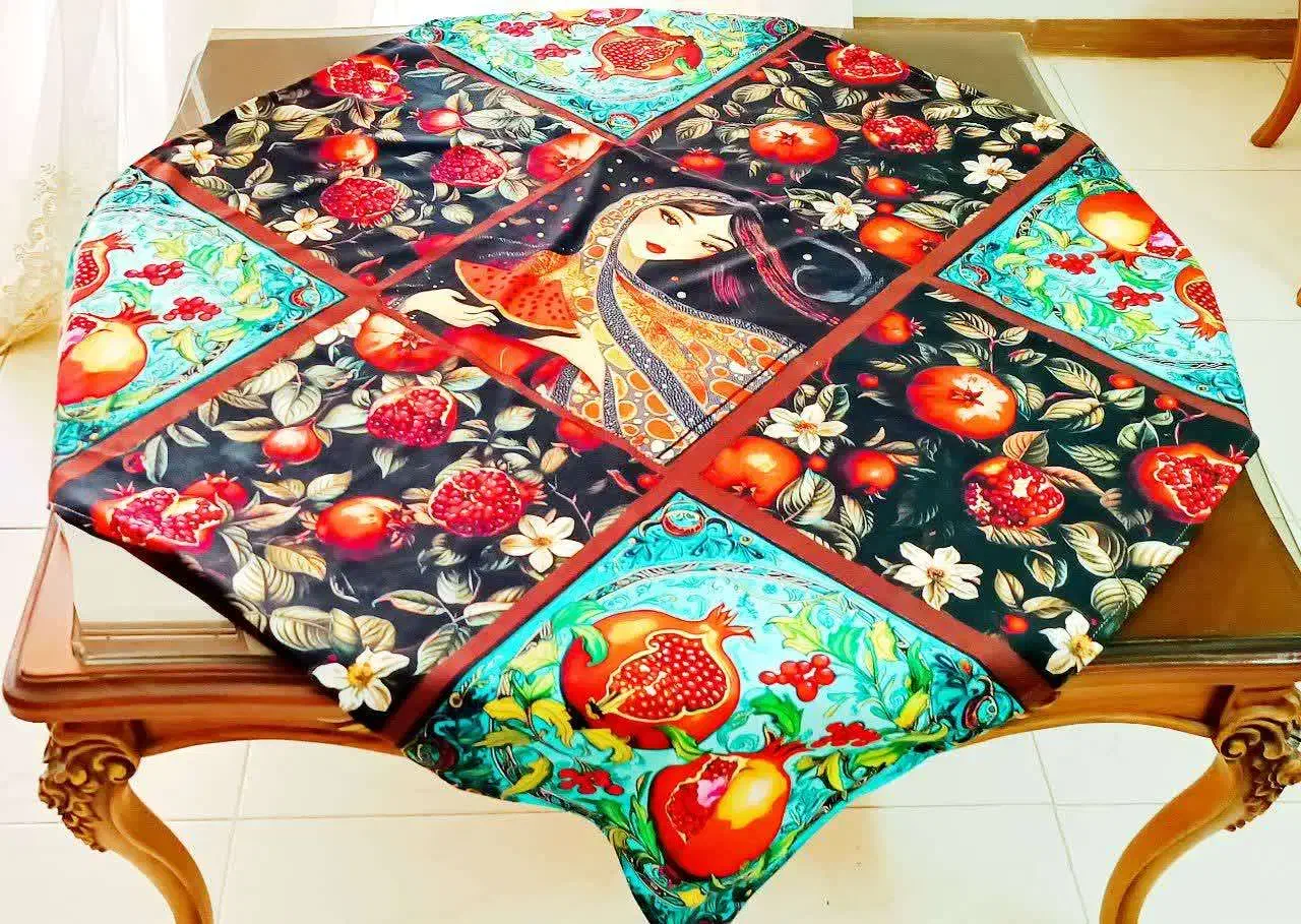 رومیزی یلدا انار فقط عمده|پرده، رانر، رومیزی|اراک, |دیوار