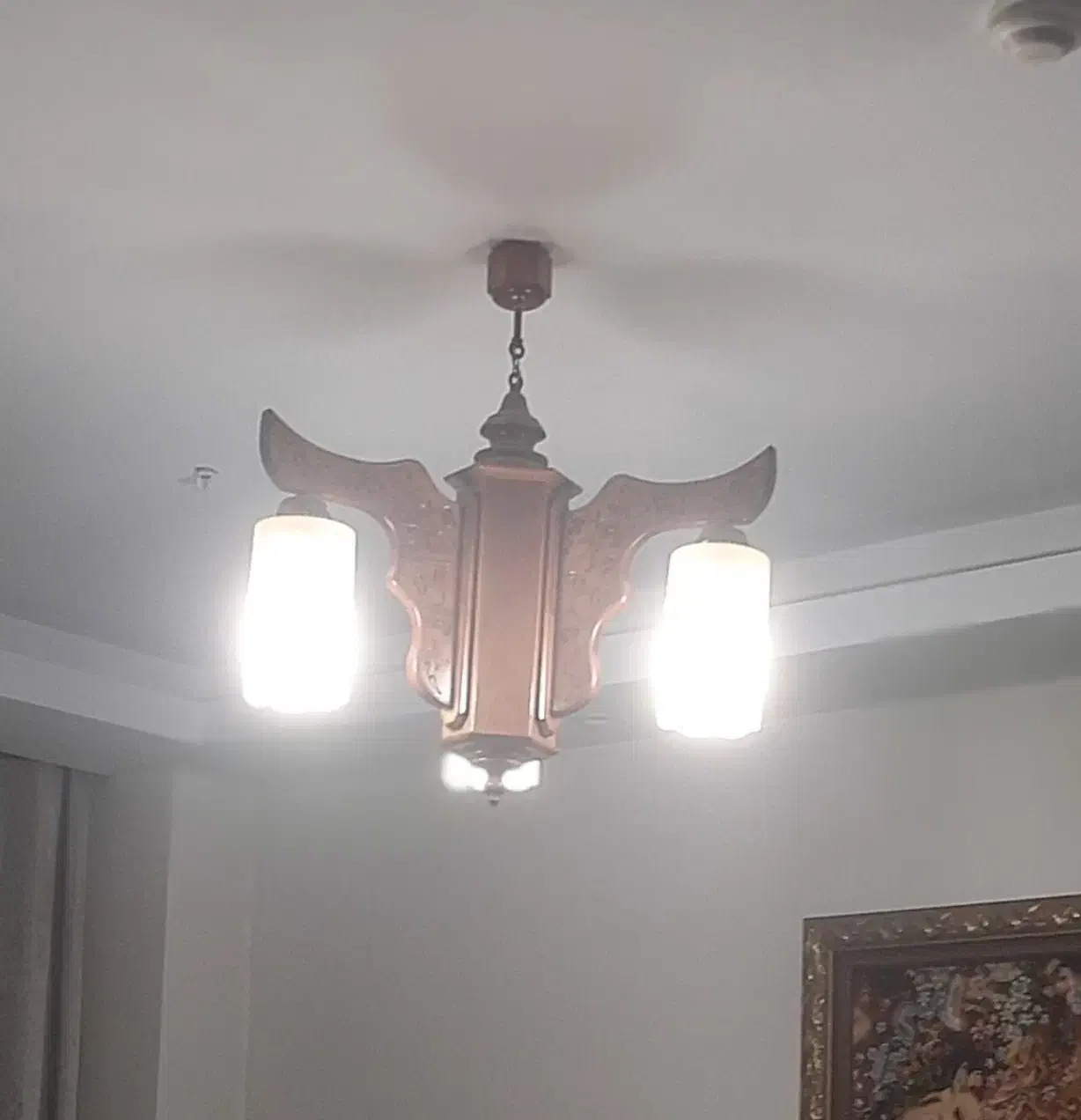 لوستر چوبی ..کاملا سالم و در حد نو|لوستر و چراغ آویز|تهران, حکیمیه|دیوار