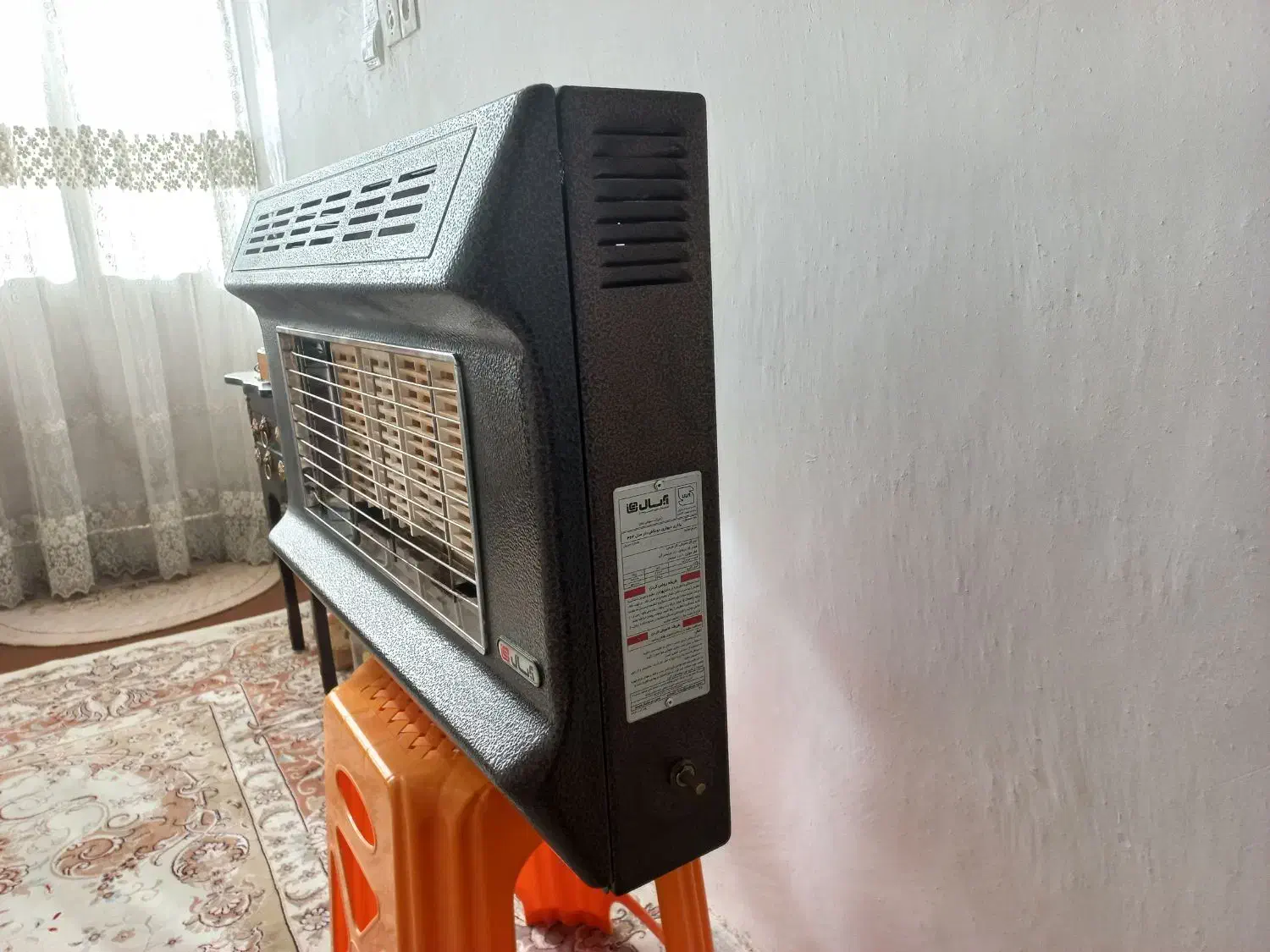 بخاری گازی آجری آبسال رنگ مِسی چکشی|بخاری، هیتر، شومینه|ری, صفاییه (چشمه علی)|دیوار