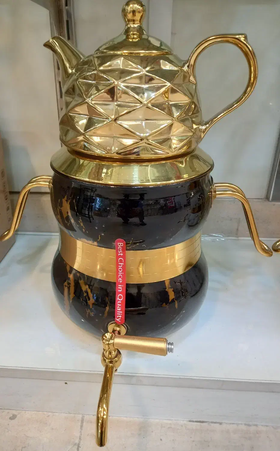 کتری قوری استیل شیر دار کف چدن طرح سنگی|قوری، کتری، قهوه‌ساز دستی|تهران, شوش|دیوار