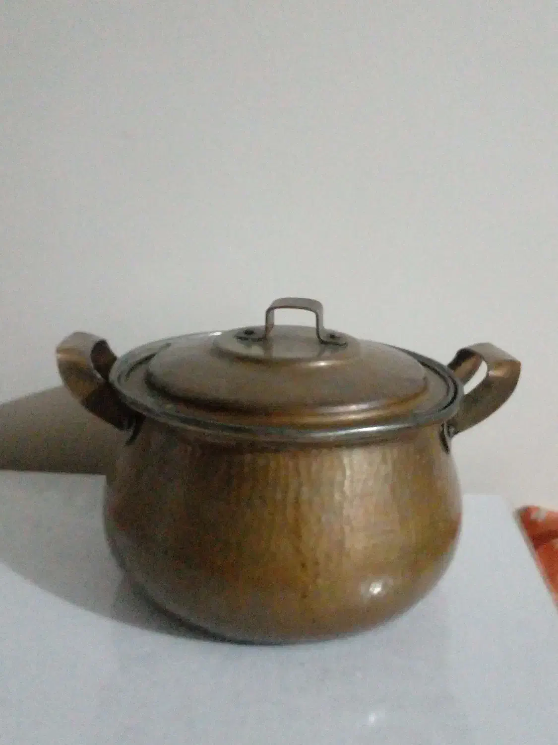 قابلمه مسی جنس زخیم|ظروف پخت‌وپز|قدس, شهر‌قدس|دیوار