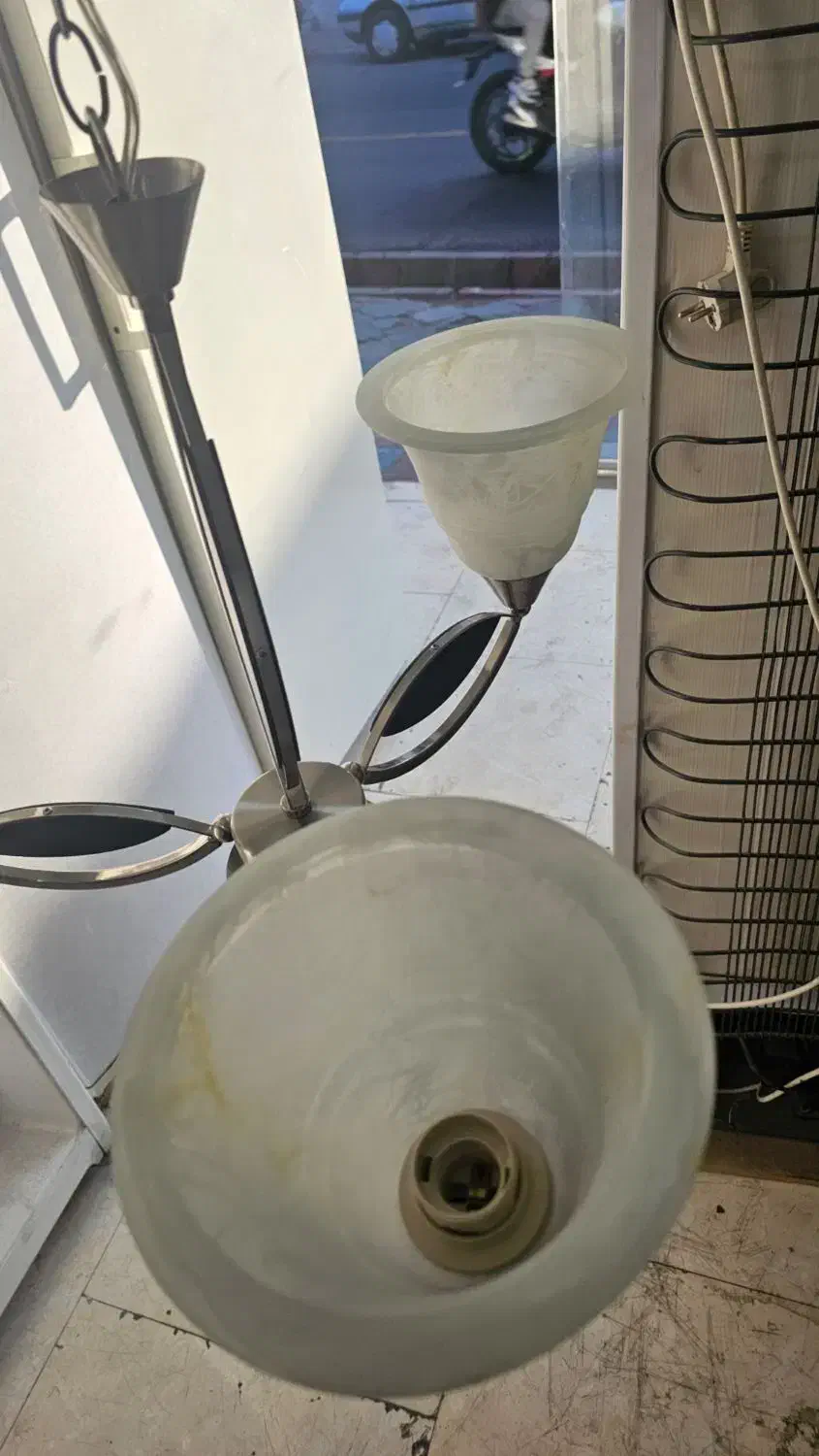 لوستر ۳ شاخه فلزی|لوستر و چراغ آویز|تبریز, |دیوار