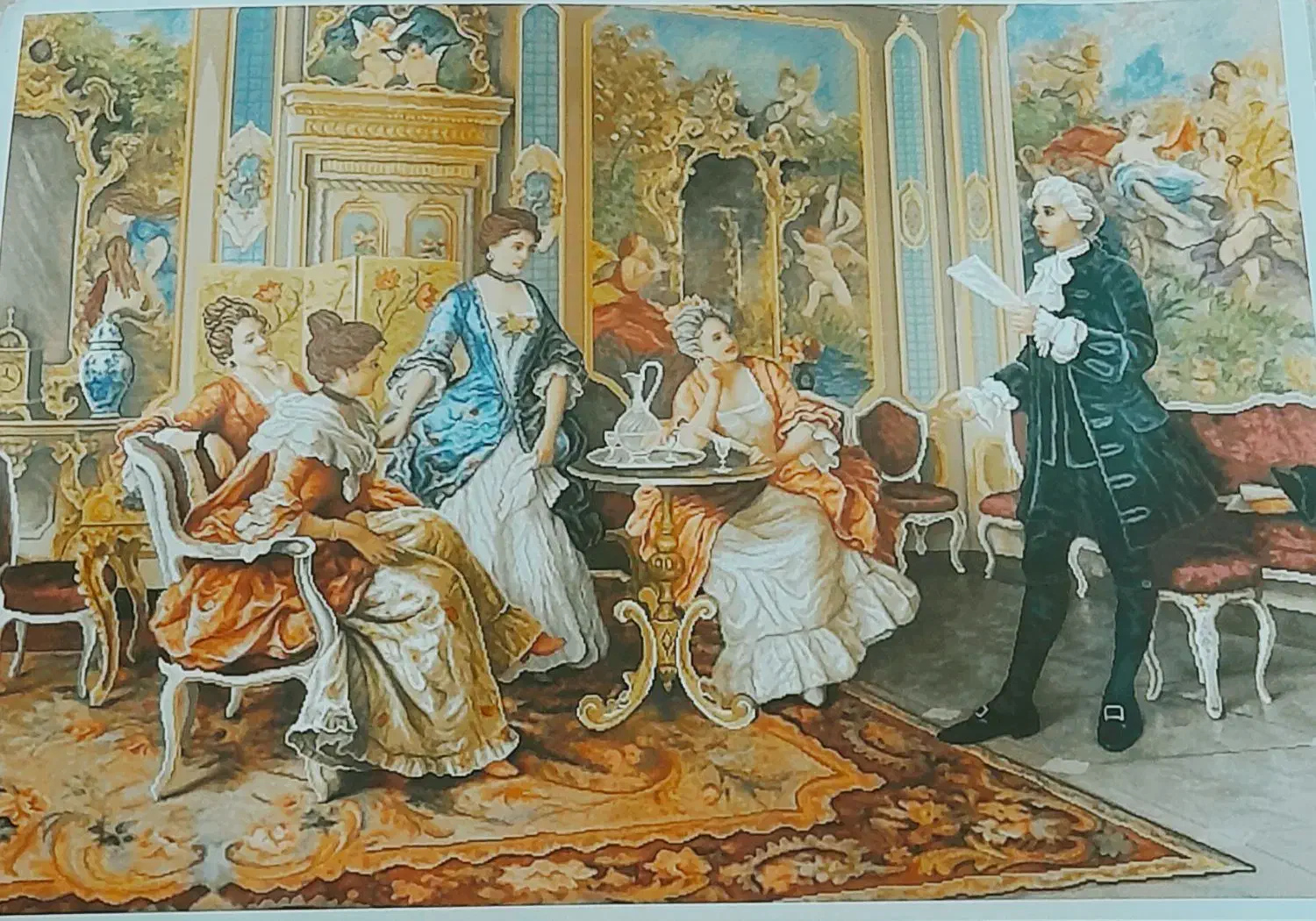 نخ و نقشه تابلو فرش محفل شعر خوانی از دارکوب امروز|تابلو فرش|گرگان, |دیوار