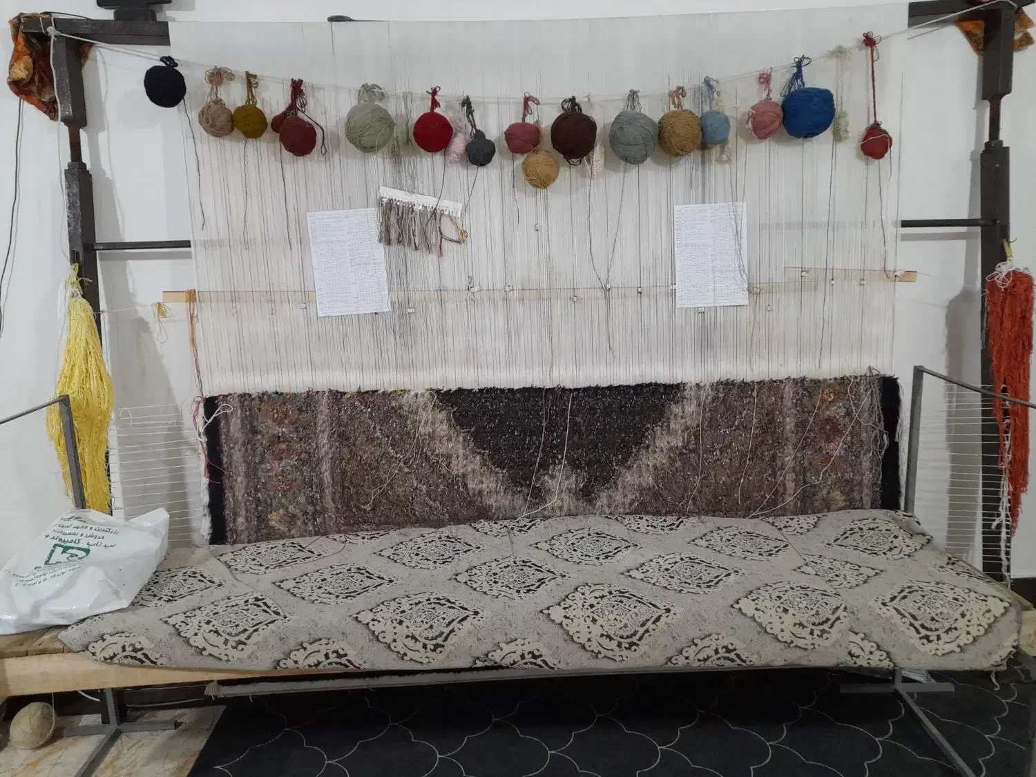 فرش دستبافت نیمه کاره بیجار خوی|فرش|اردبیل, |دیوار