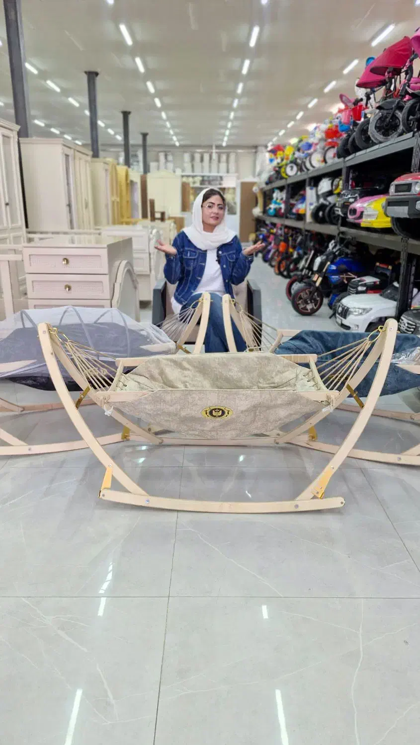 بانوج پایه چوبی ایلیا+پشه بند|اسباب و اثاث بچه|مشهد, نوید|دیوار