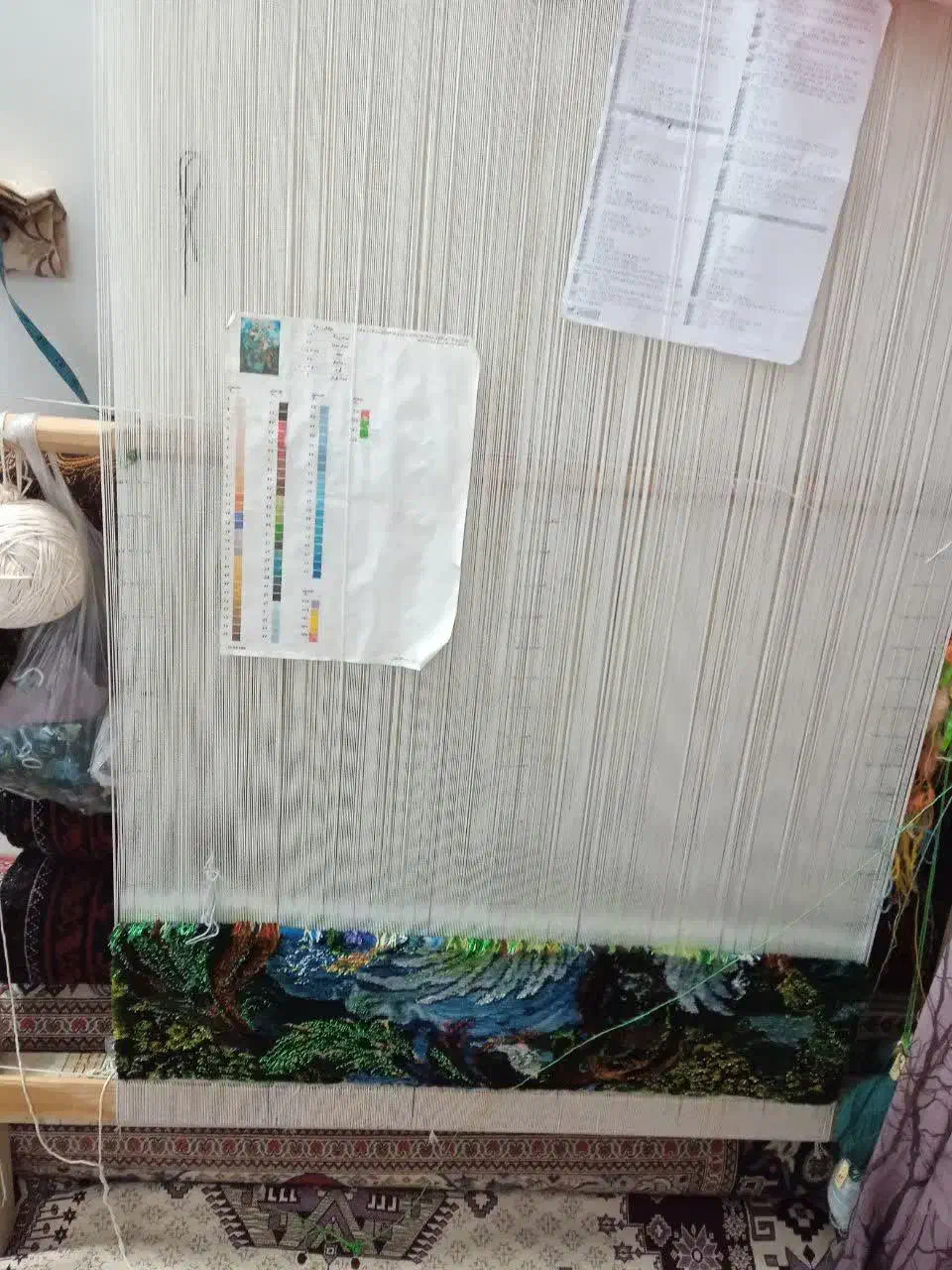 تابلو فرش نیمه کاره|تابلو فرش|سمنان, |دیوار