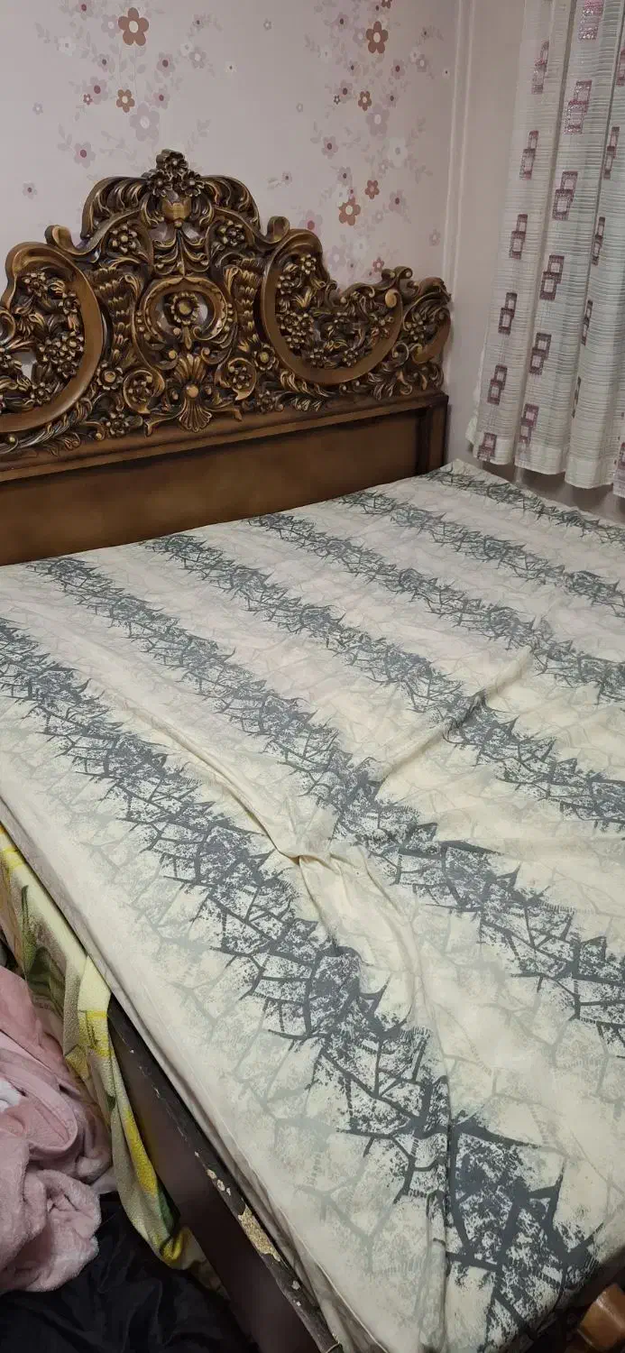 تخت دونفره تمام چوب|تخت و سرویس خواب|تهران, اختیاریه|دیوار