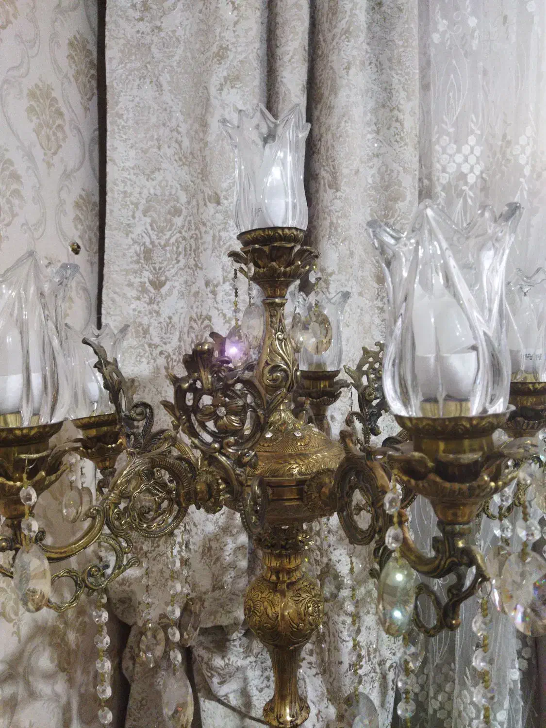 لوستر ایساده برنز|لوستر و چراغ آویز|خرمآباد, |دیوار