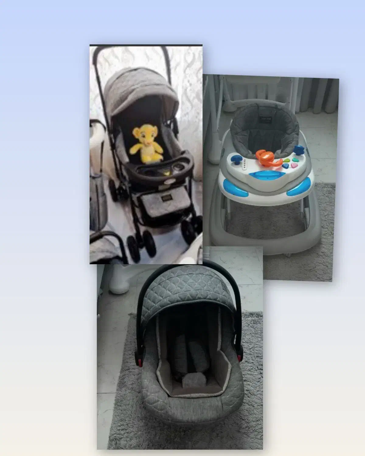 کالسکه و روروئک و کریر نوزاد مدل دلیجان در حد نو|کالسکه و لوازم جانبی|بندر انزلی, نیمه شعبان|دیوار