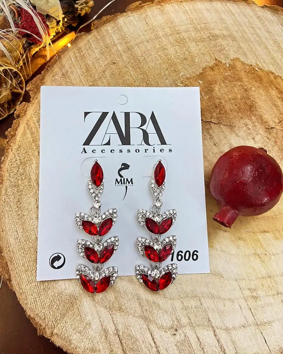 گوشواره نگین قرمز مدل گندم|بدلیجات|تهران, تهرانپارس غربی|دیوار