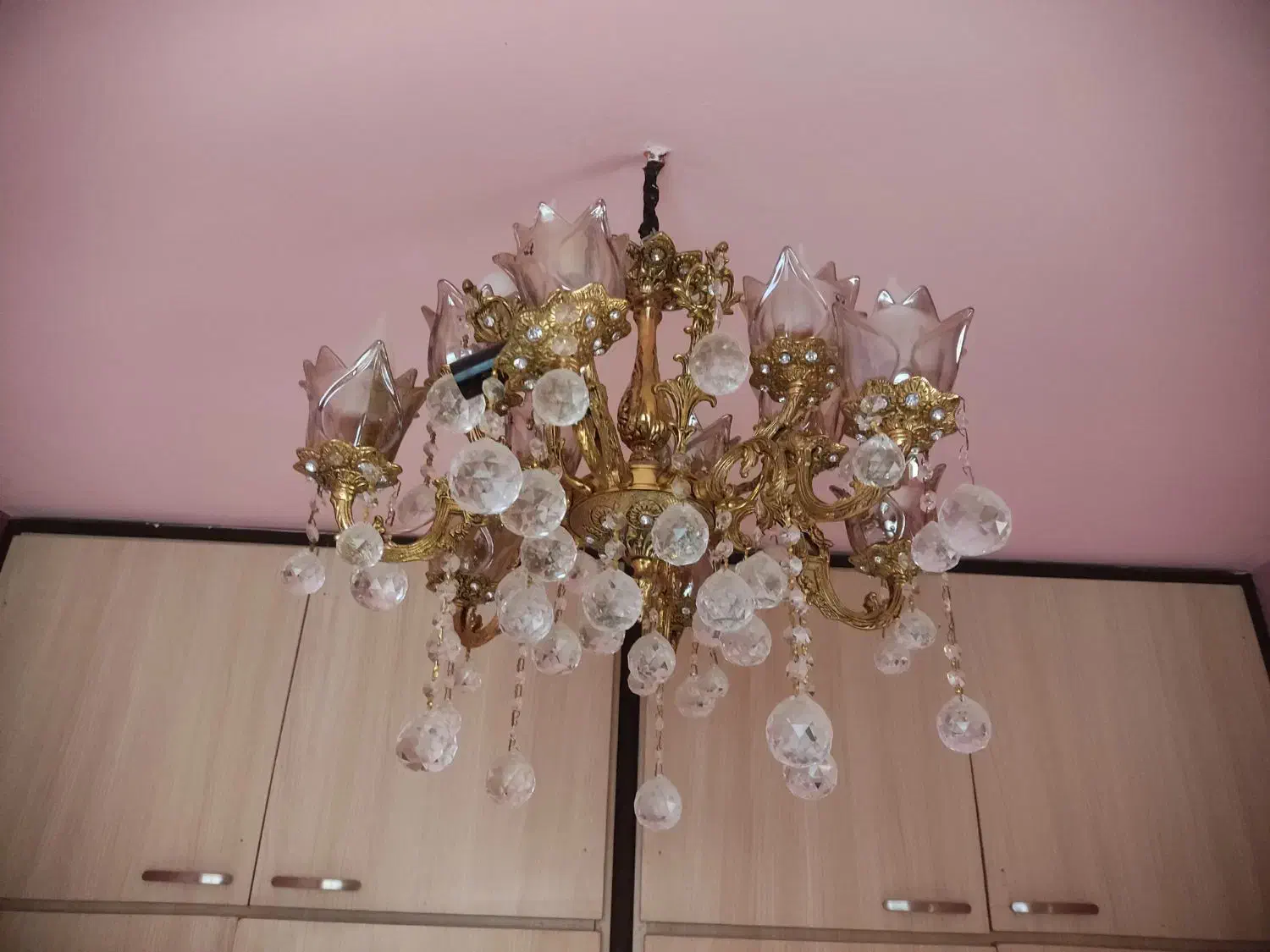 لوستر برنجی|لوستر و چراغ آویز|بروجرد, |دیوار