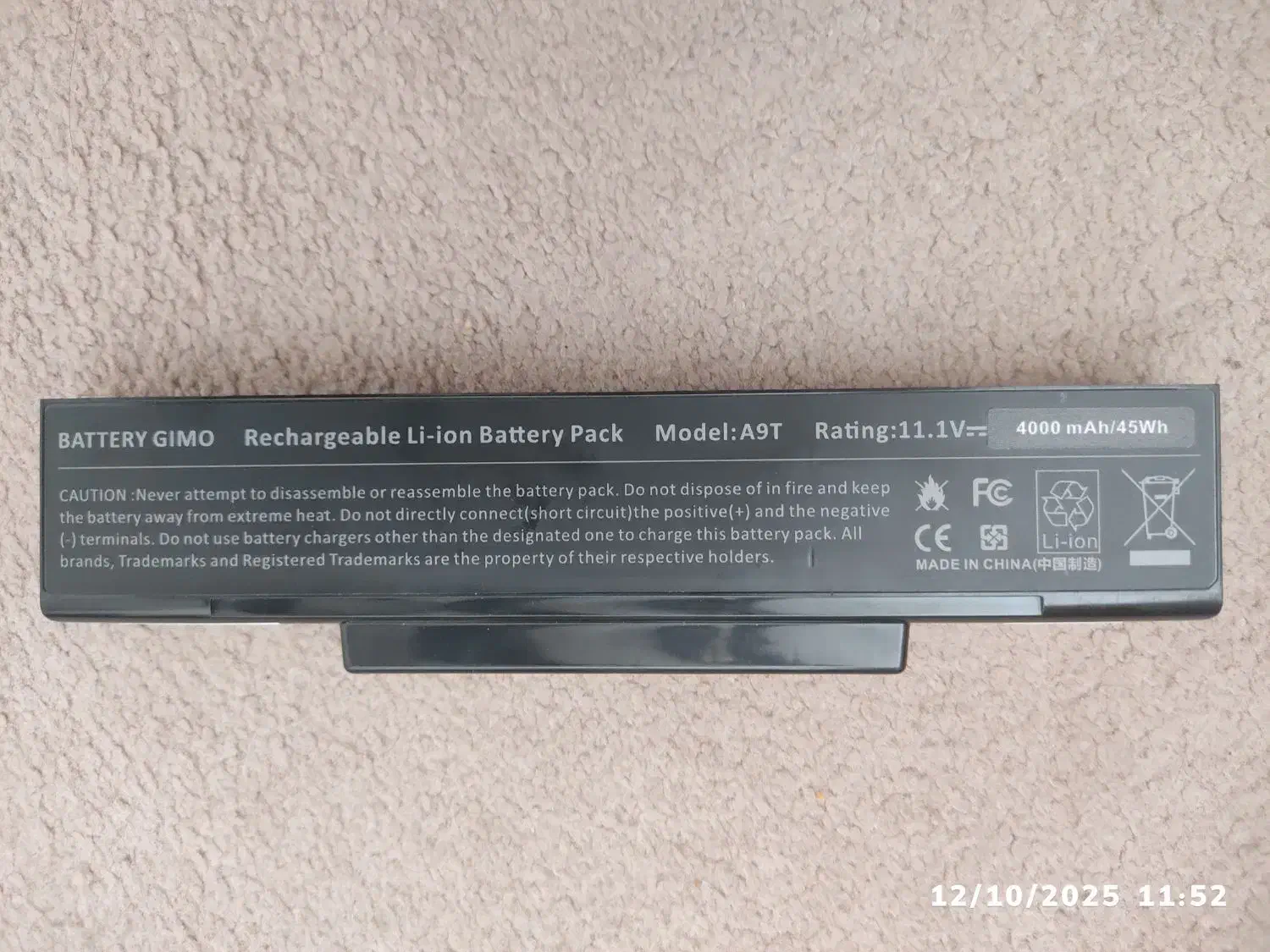 باتری لب تاب مدل ام اس آی CR400|قطعات و لوازم جانبی رایانه|اصفهان, شهرک کاوه|دیوار