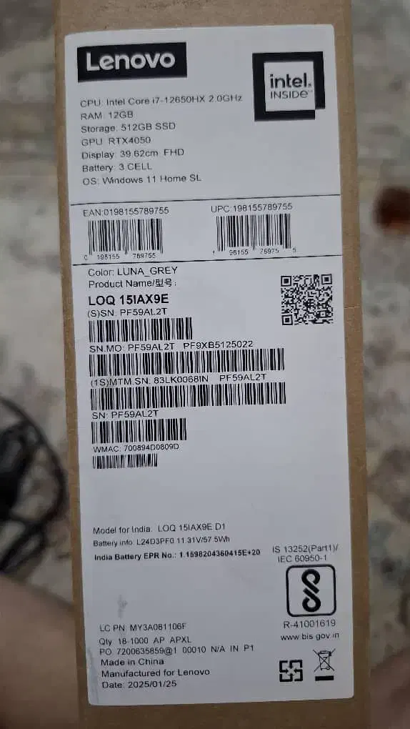 لپتاپ گیمینگ  lenovo    مدل  loQ|رایانه همراه|تهران, افسریه شمالی|دیوار