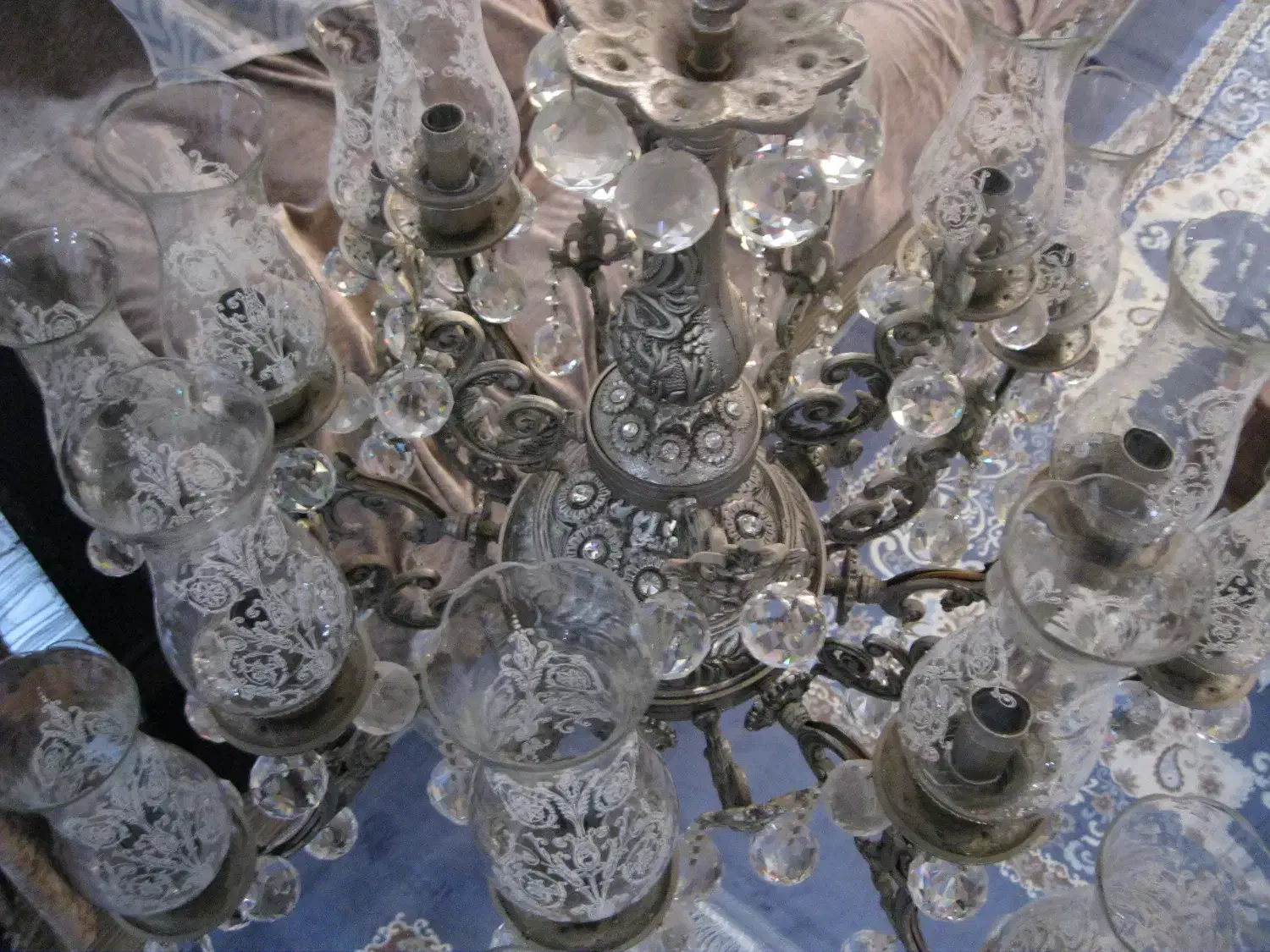 لوستر برنز 16 شعله نو...|لوستر و چراغ آویز|کرمان, |دیوار