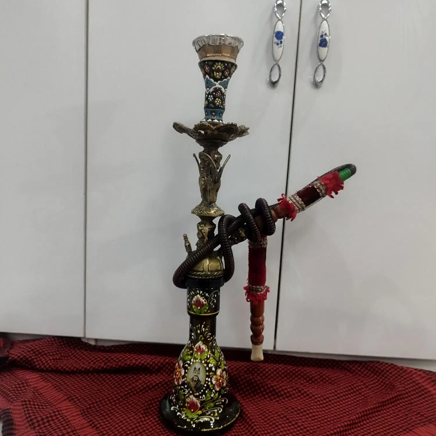 قلیون برنجی  کار دست زیبا|کلکسیون اشیاء عتیقه|قرچک, شهرک طلائیه|دیوار