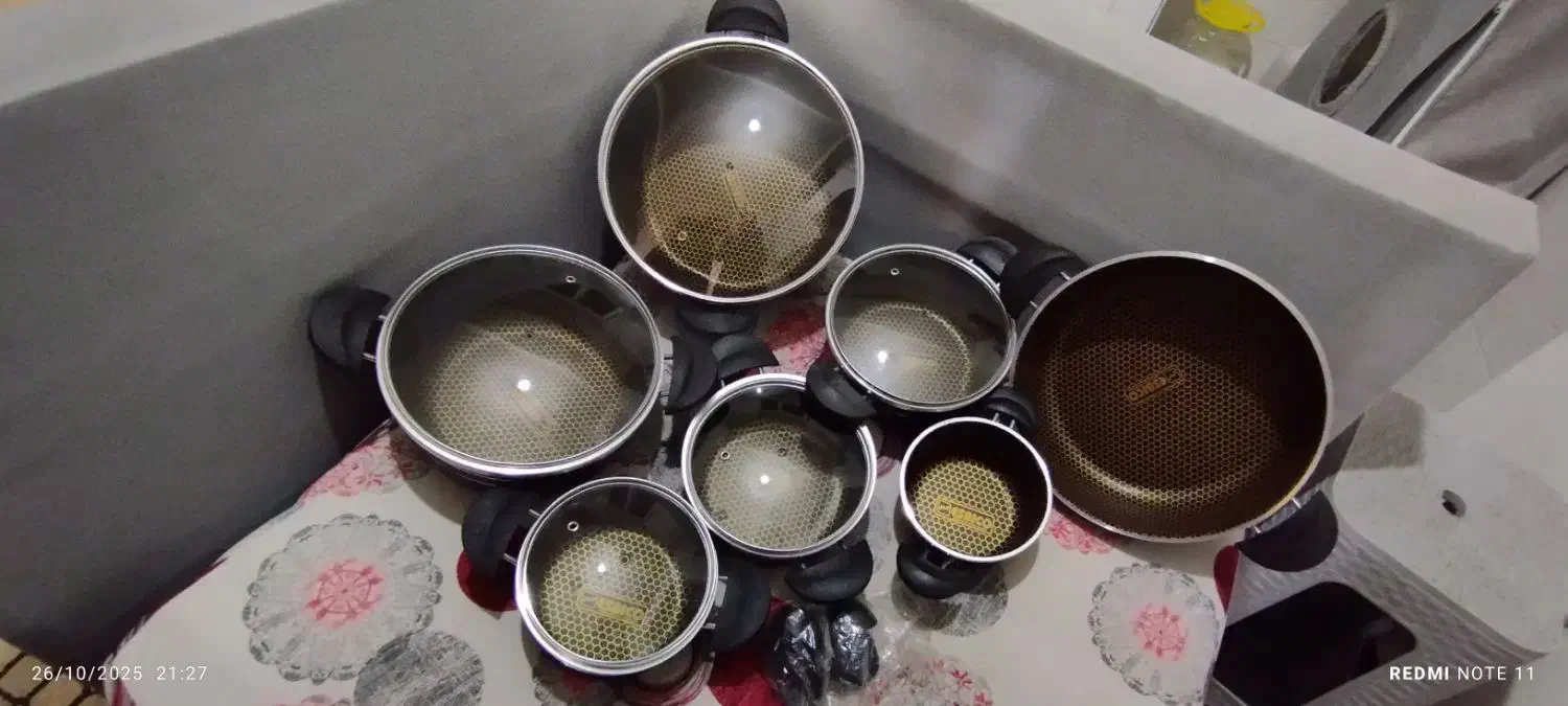 قابلمه ناسوز زنبوری 12 پاچه|ظروف پختوپز|پاکدشت, پاکدشت (مامازند)|دیوار