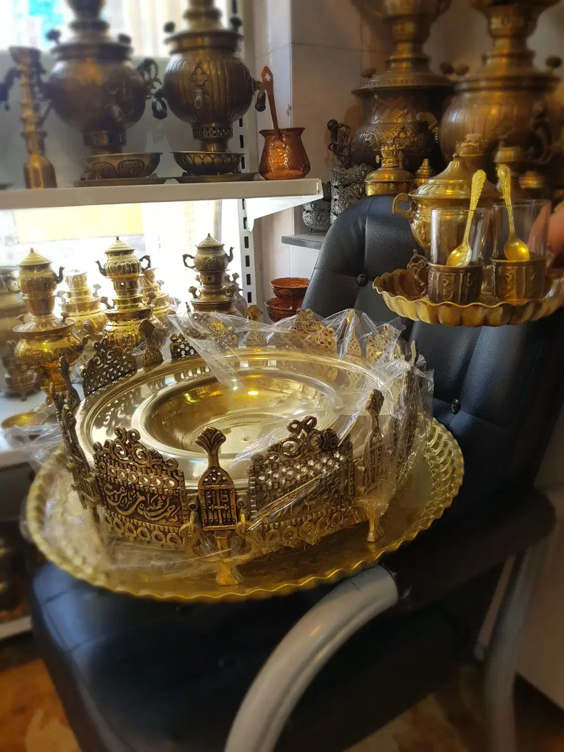 gtd  برنج منقل samovar برنجی سماور fcjoic|کلکسیون اشیاء عتیقه|شوش, |دیوار