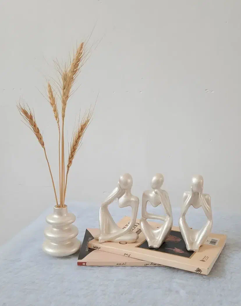 مجسمه دکوری سه تیکه آدمک متفکر|مجسمه، تندیس، ماکت|یزد, |دیوار