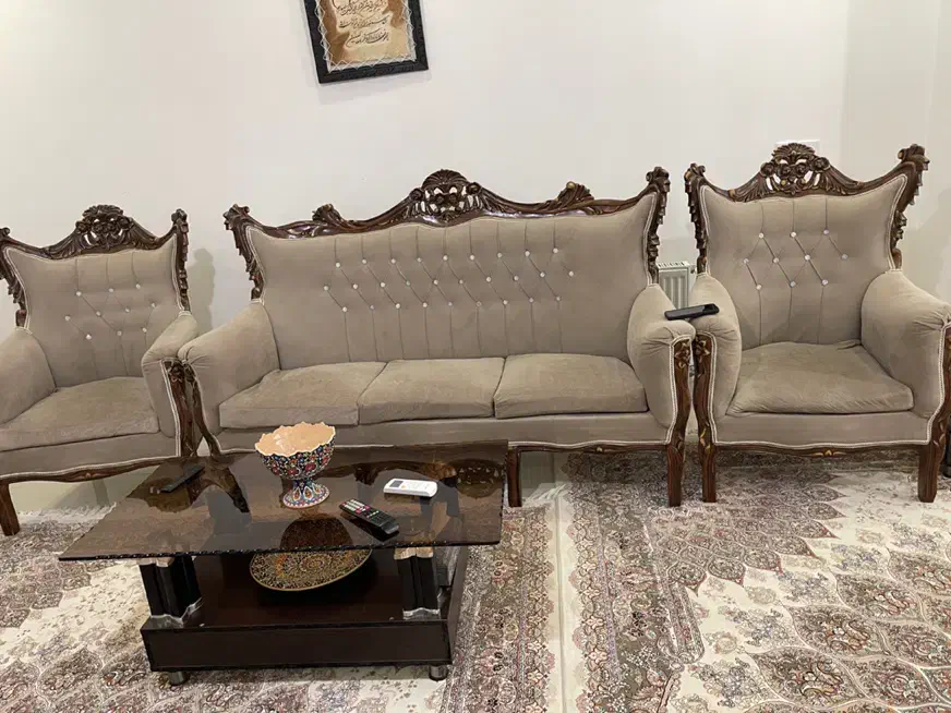 مبل سلطنتی چوبی|مبلمان خانگی و میز عسلی|الوند, |دیوار