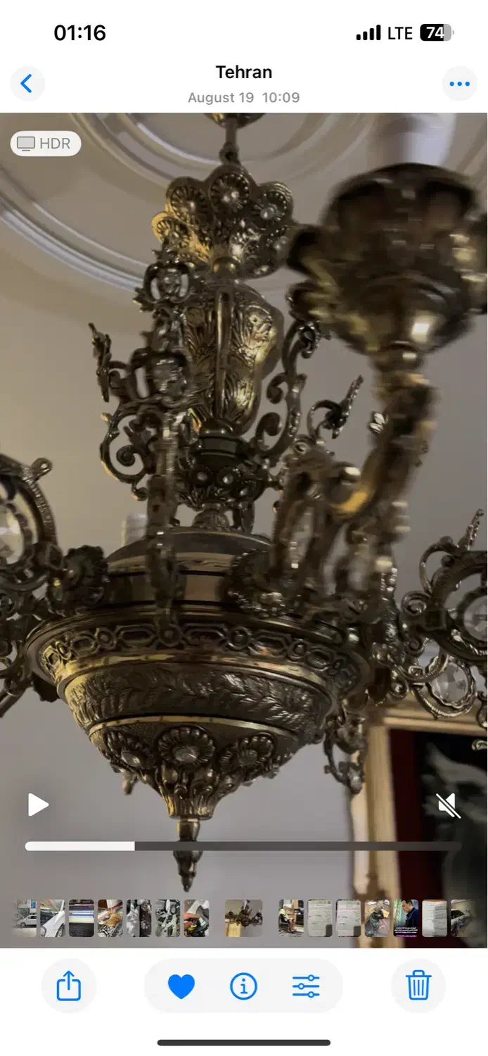 لوستر برنز سنگین سفارشی|لوستر و چراغ آویز|تهران, مهران (سیدخندان)|دیوار